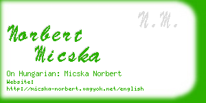 norbert micska business card